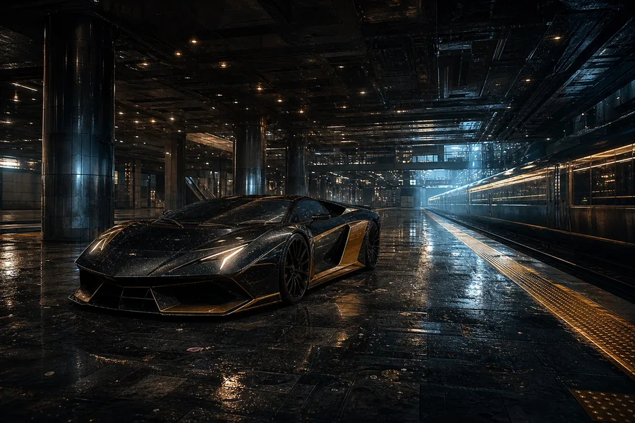 Cyberpunk Subway Station Supercars Wallpaper  10 4K