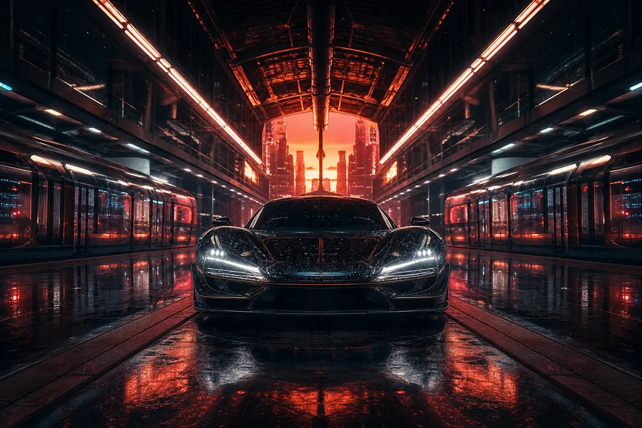 Cyberpunk Subway Station Supercars Wallpaper  10 4K