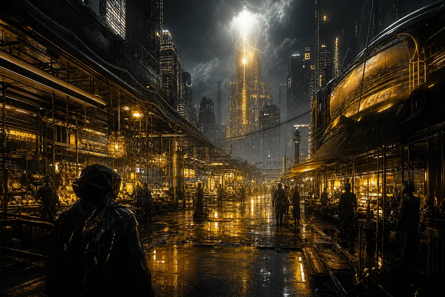Dark Cyberpunk Market Street Cyberpunk Wallpaper  8 4K