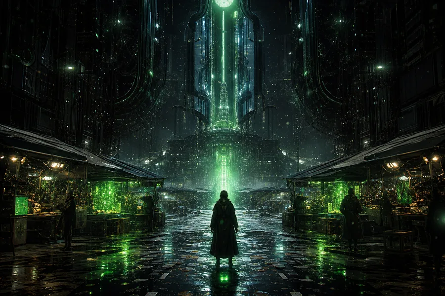 Dark Cyberpunk Market Street Cyberpunk Wallpaper  8 4K