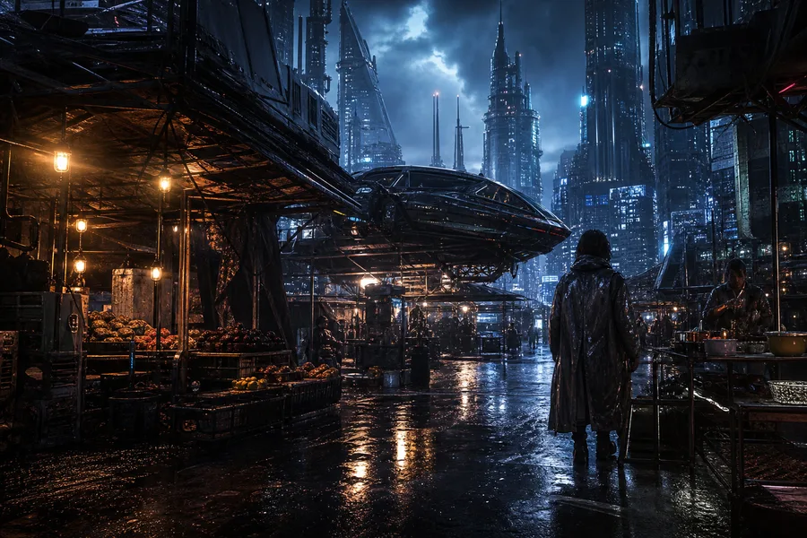 Dark Cyberpunk Market Street Cyberpunk Wallpaper  8 4K