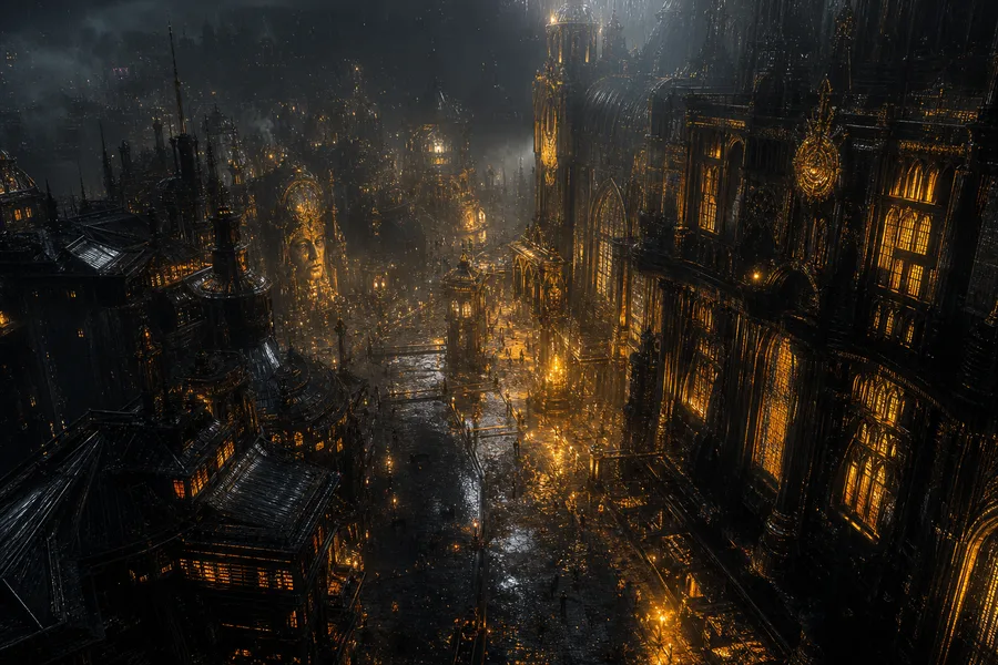 Dark Cyberpunk Market Street Fantasy Wallpaper  8 4K