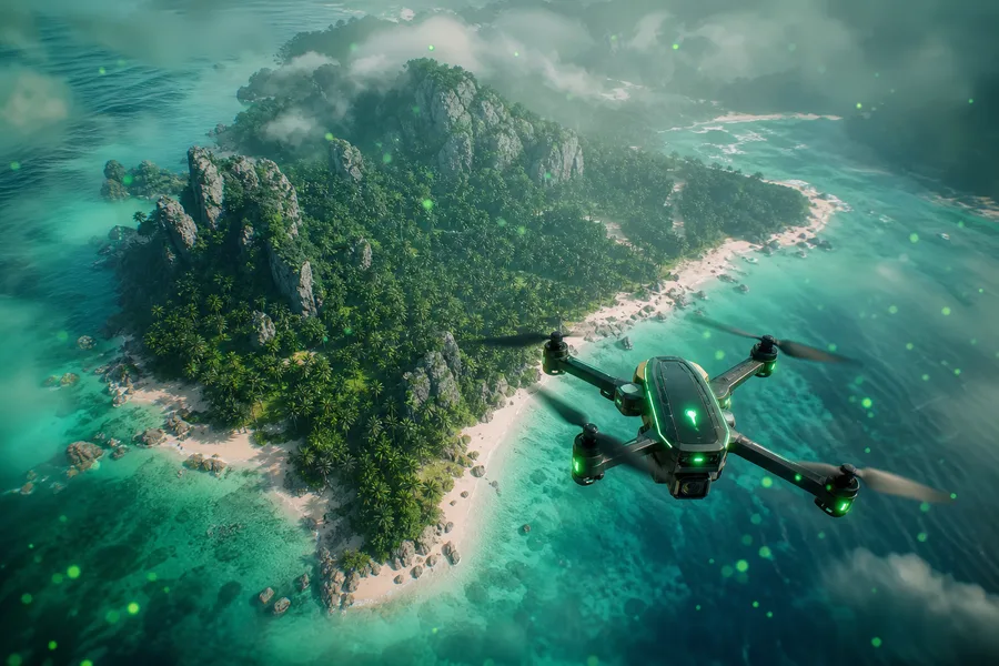 Drone View Tropical Island Drone Wallpaper  7 4K