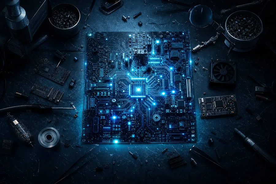 Engineering Desk With PCB Prototypes Electronics Wallpaper  7 4K
