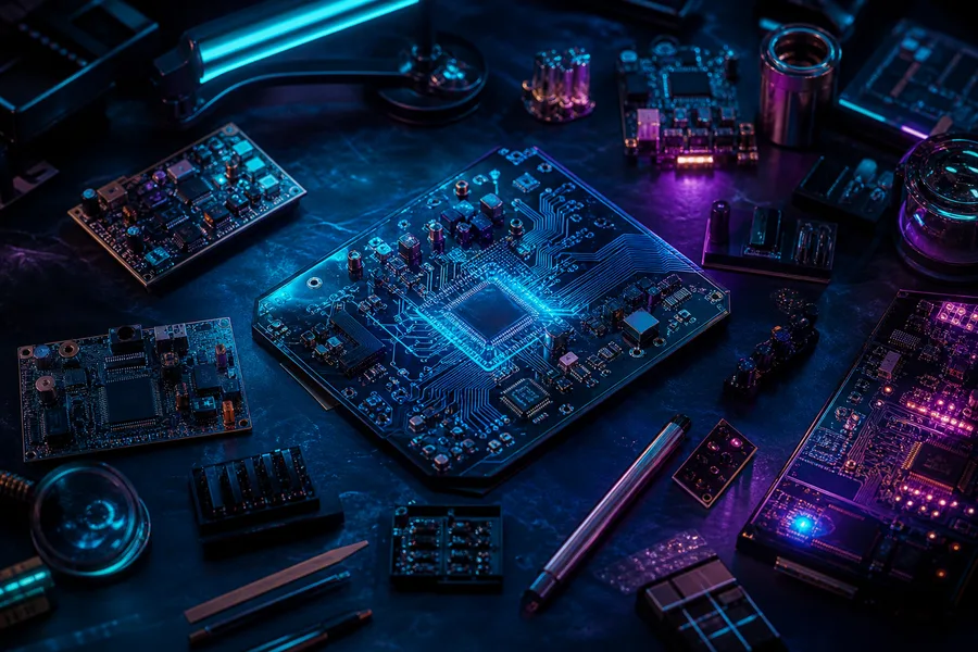 Engineering Desk With PCB Prototypes Electronics Wallpaper  7 4K