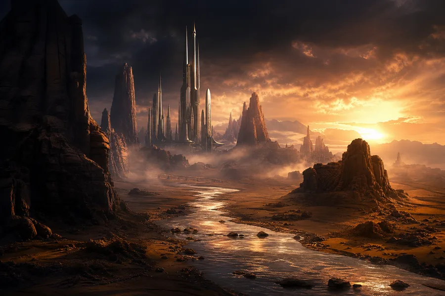 Epic Adventure Desert Scene With Dramatic Clouds Movie Wallpaper  7 4K