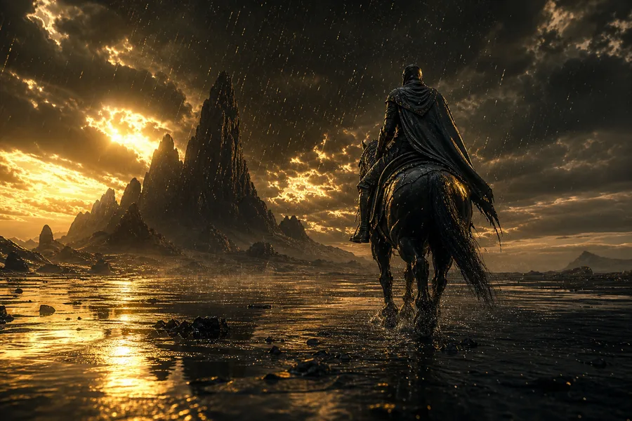 Epic Adventure Desert Scene With Dramatic Clouds Movie Wallpaper  7 4K
