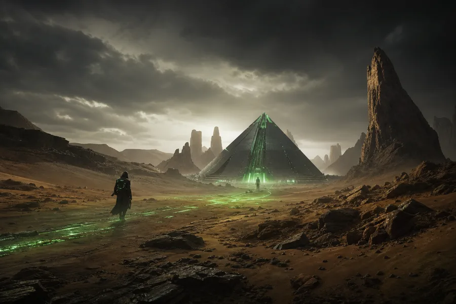 Epic Adventure Desert Scene With Dramatic Clouds Movie Wallpaper  7 4K