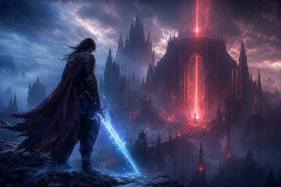 Epic Fantasy Warrior With Glowing Sword Gaming Wallpaper  12 4K