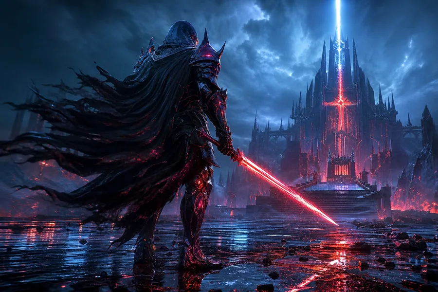 Epic Fantasy Warrior With Glowing Sword Gaming Wallpaper  2 4K