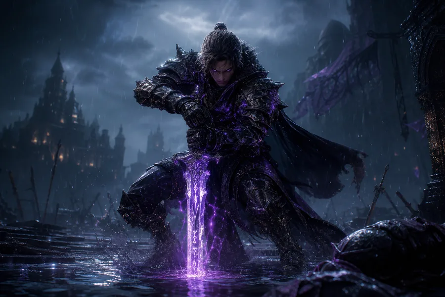 Epic Fantasy Warrior With Glowing Sword Gaming Wallpaper  2 4K