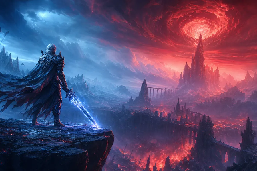 Epic Fantasy Warrior With Glowing Sword Gaming Wallpaper  2 4K
