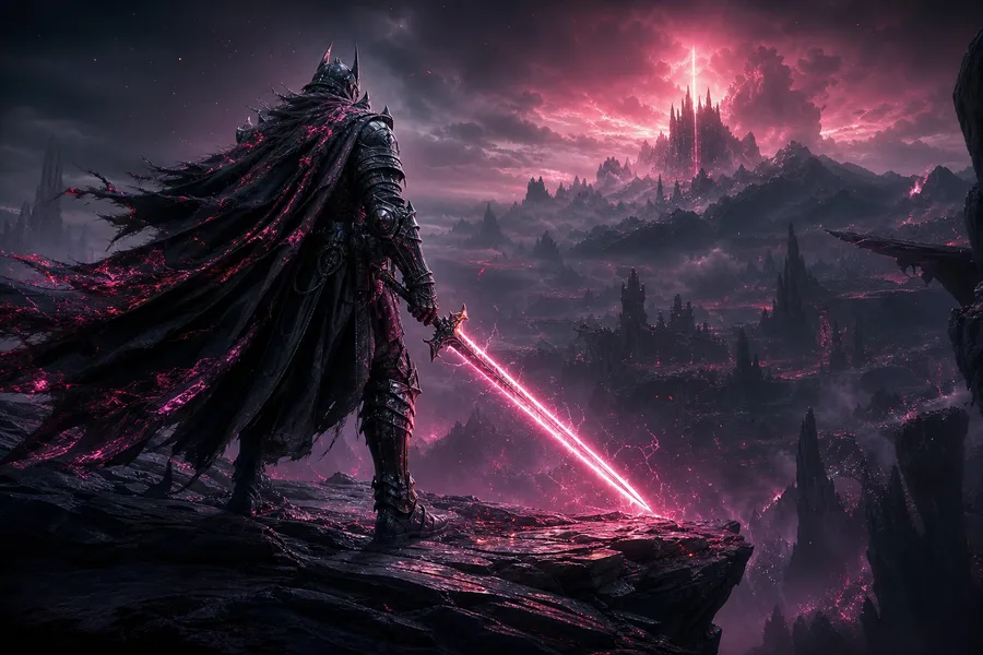 Epic Fantasy Warrior With Glowing Sword Gaming Wallpaper  2 4K