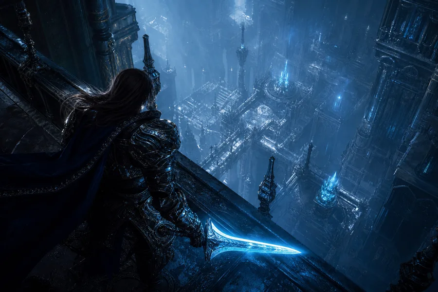 Epic Fantasy Warrior With Glowing Sword Gaming Wallpaper  2 4K