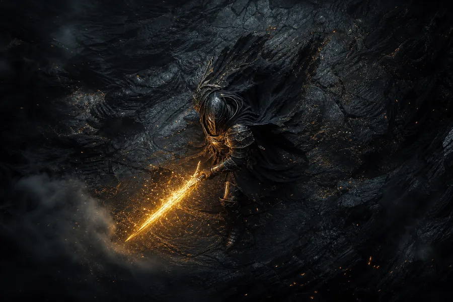 Epic Fantasy Warrior With Glowing Sword Gaming Wallpaper  2 4K
