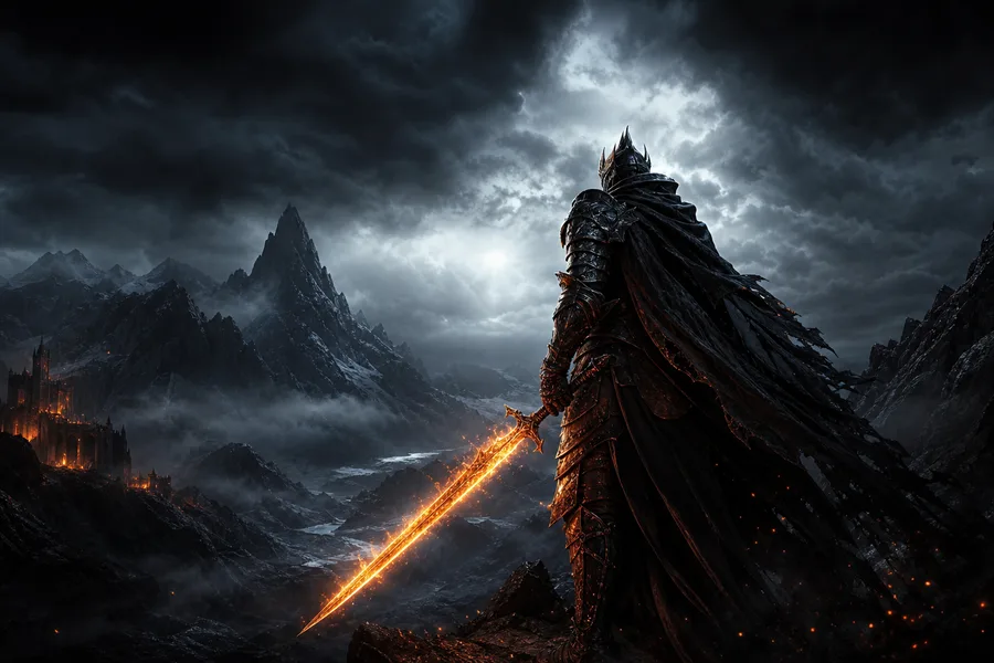 Epic Fantasy Warrior With Glowing Sword Gaming Wallpaper  2 4K
