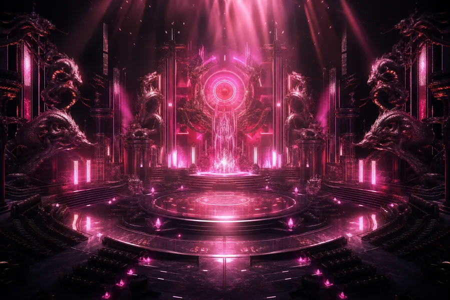Esports Stage With Dramatic Lighting Gaming Wallpaper  16 4K
