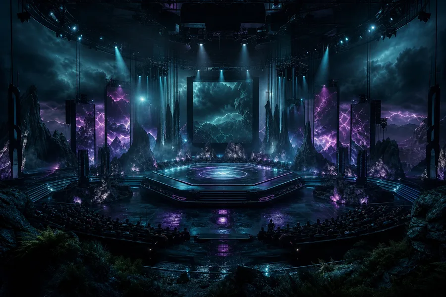 Esports Stage With Dramatic Lighting Gaming Wallpaper  16 4K