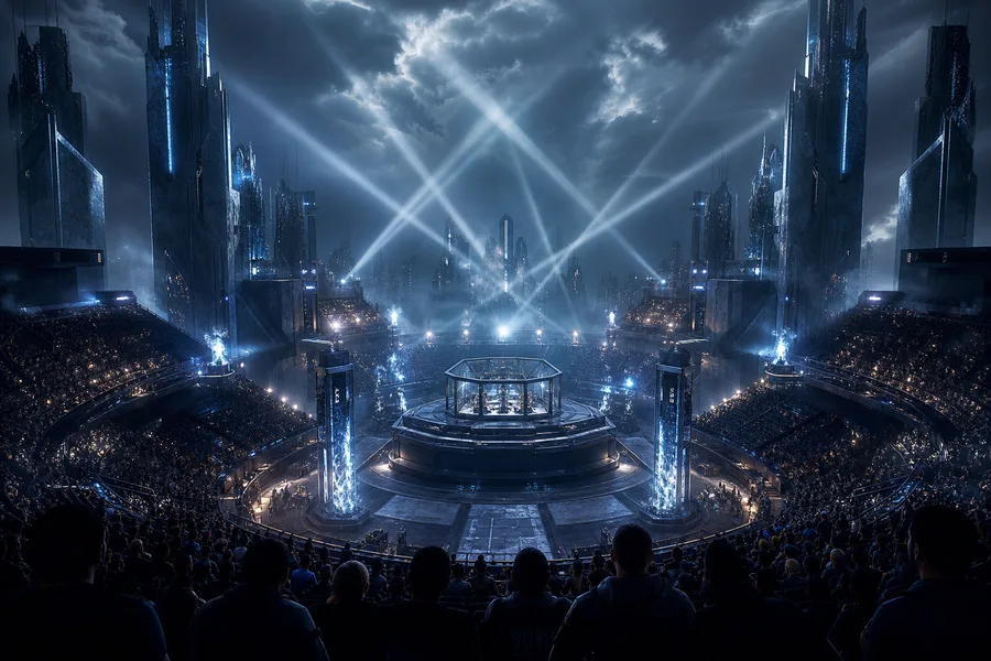 Esports Stage With Dramatic Lighting Gaming Wallpaper  16 4K