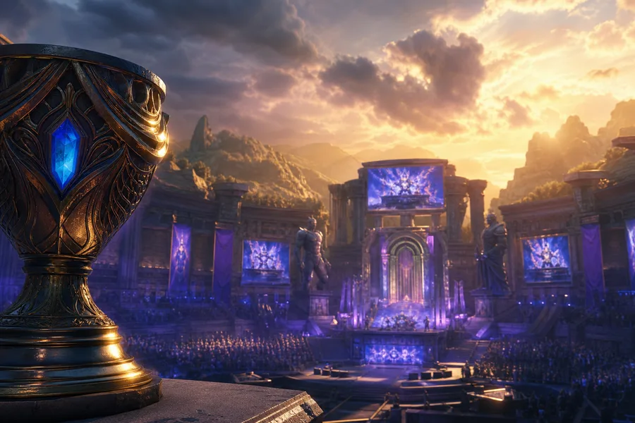 Esports Stage With Dramatic Lighting Gaming Wallpaper  16 4K