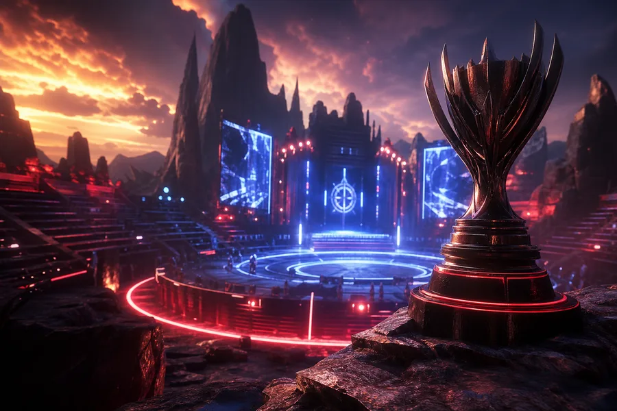 Esports Stage With Dramatic Lighting Gaming Wallpaper  6 4K