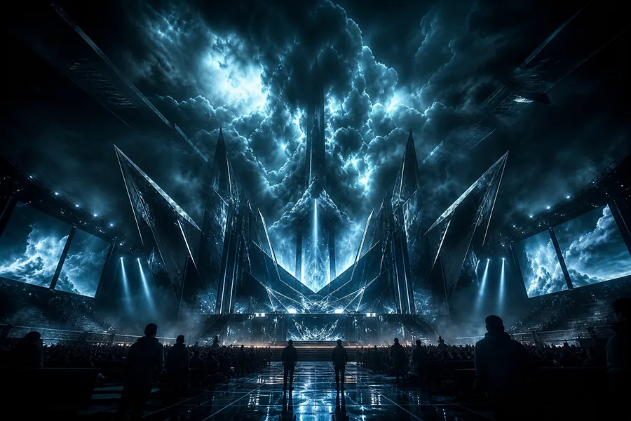 Esports Stage With Dramatic Lighting Gaming Wallpaper  6 4K