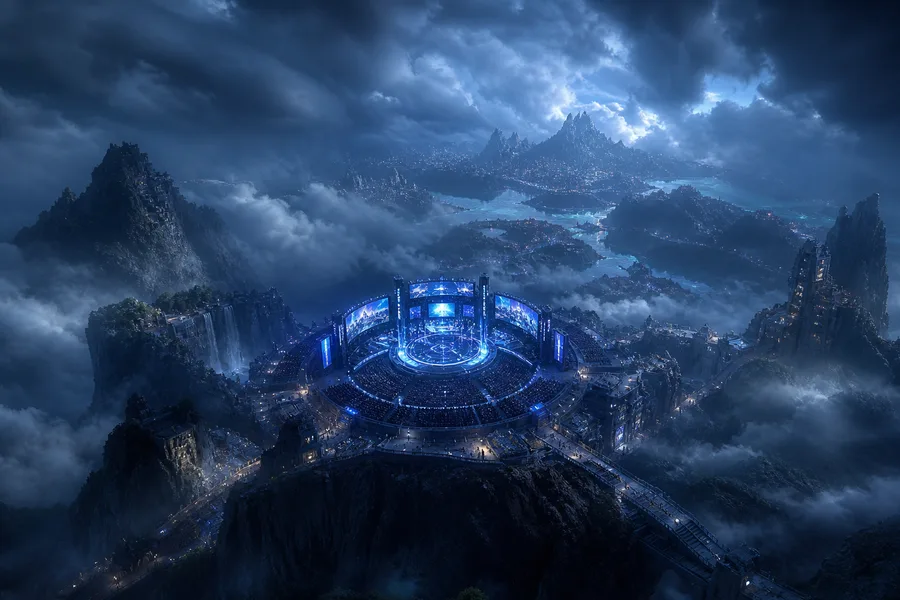 Esports Stage With Dramatic Lighting Gaming Wallpaper  6 4K