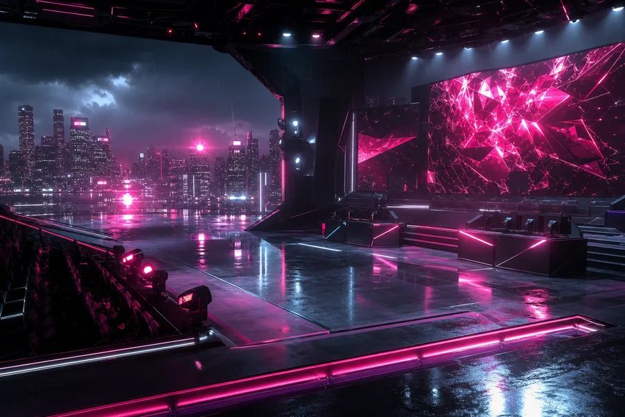 Esports Stage With Dramatic Lighting Gaming Wallpaper  6 4K