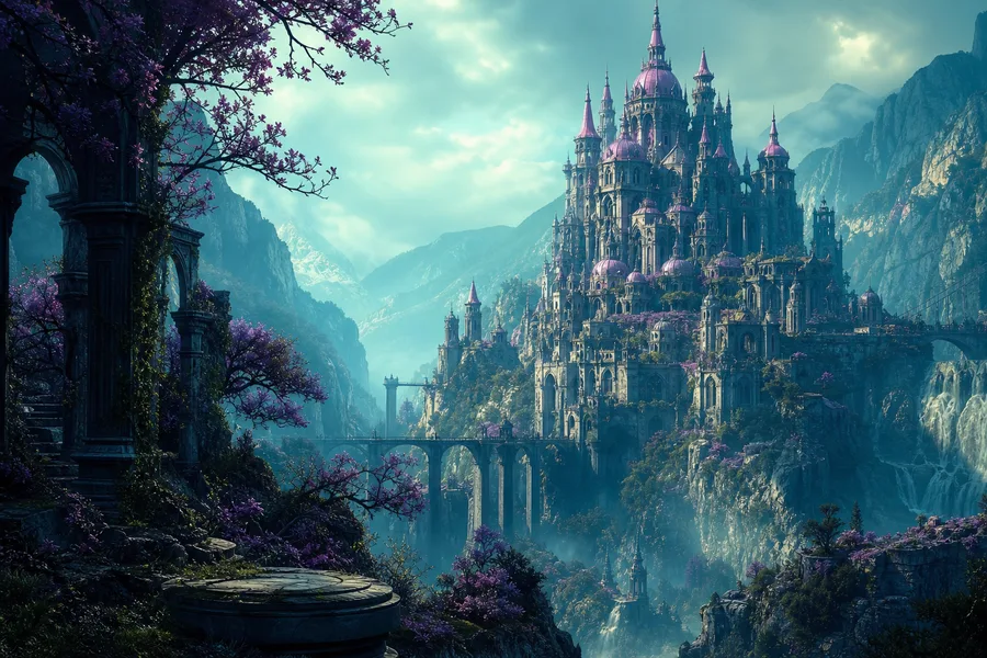 Fantasy Castle Landscape With Cinematic Atmosphere Movie Wallpaper  5 4K