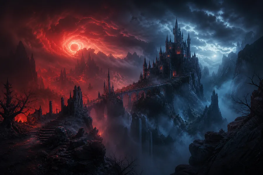 Fantasy Castle Landscape With Cinematic Atmosphere Movie Wallpaper  5 4K