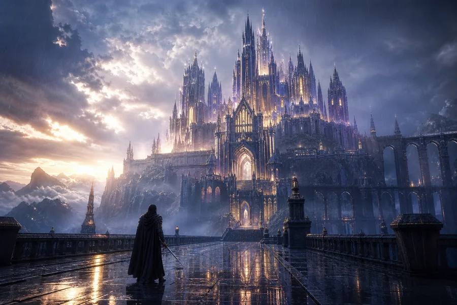 Fantasy Castle Landscape With Cinematic Atmosphere Movie Wallpaper  5 4K