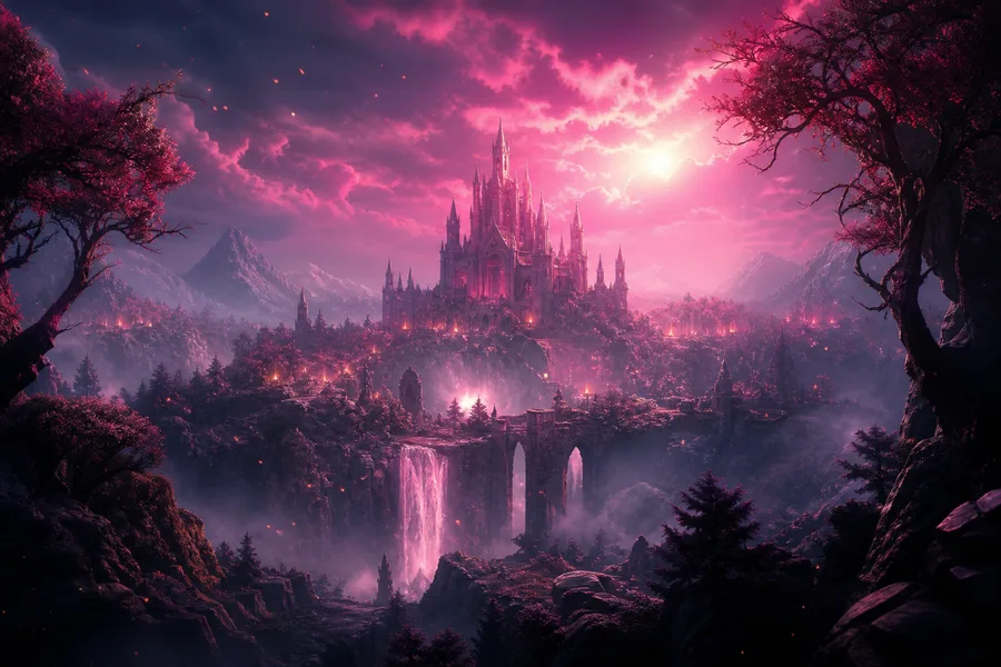 Fantasy Castle Landscape With Cinematic Atmosphere Movie Wallpaper  5 4K