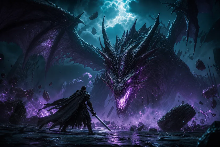 Fantasy Dragon Boss Battle Scene Gaming Wallpaper  15 4K