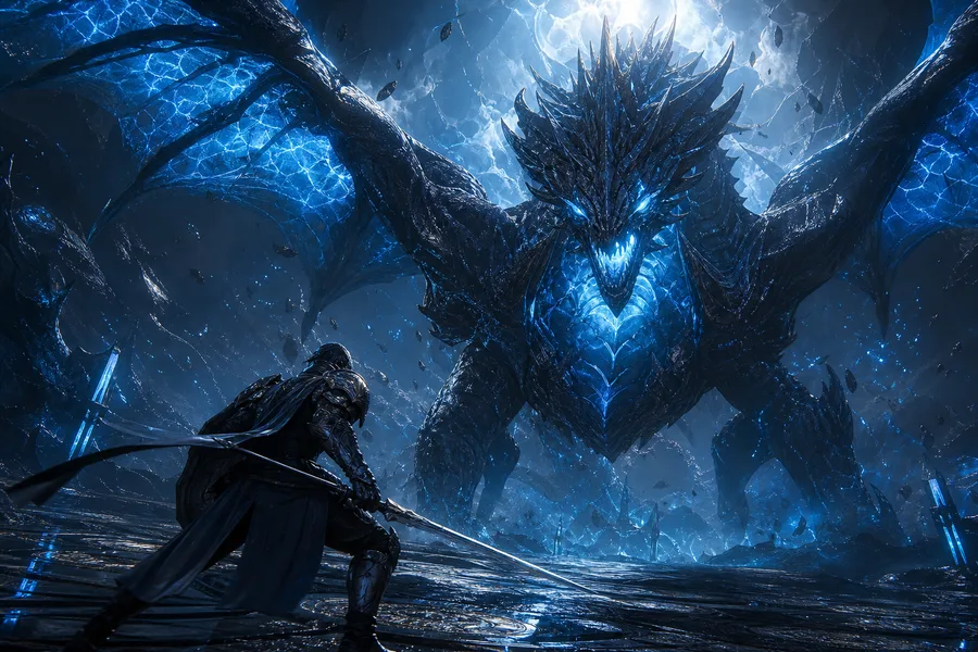 Fantasy Dragon Boss Battle Scene Gaming Wallpaper  5 4K