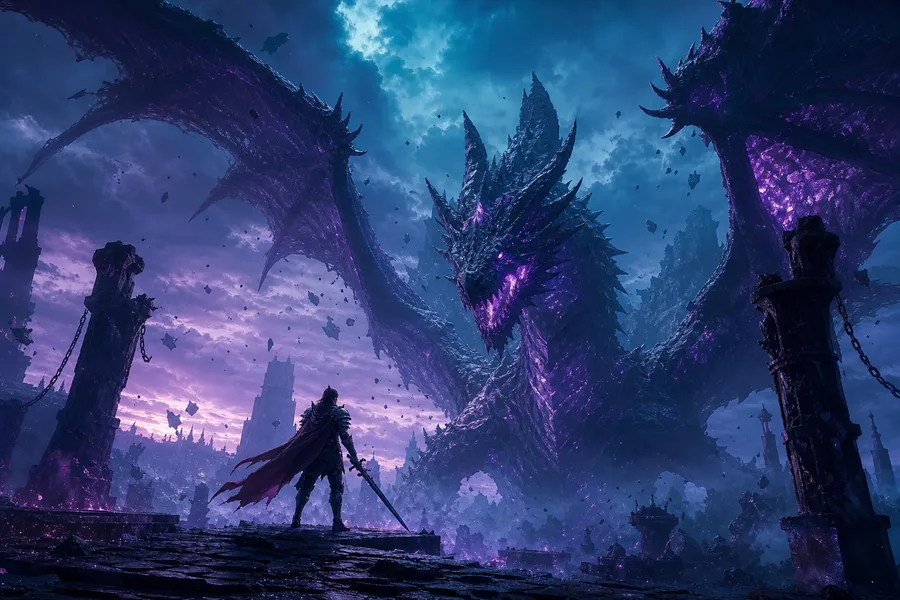 Fantasy Dragon Boss Battle Scene Gaming Wallpaper  5 4K