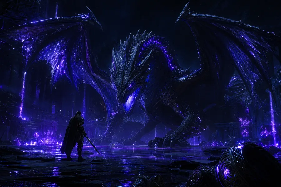 Fantasy Dragon Boss Battle Scene Gaming Wallpaper  5 4K