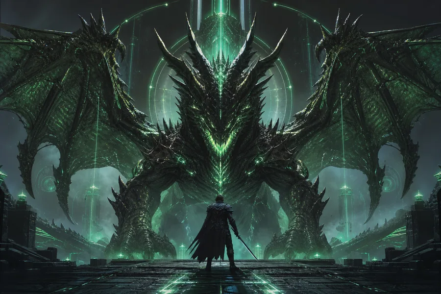 Fantasy Dragon Boss Battle Scene Gaming Wallpaper  5 4K