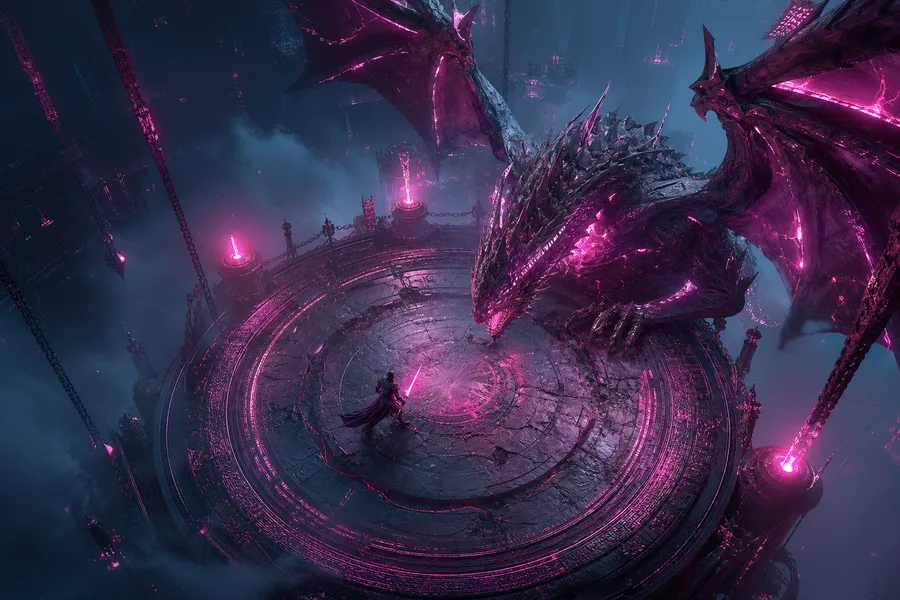 Fantasy Dragon Boss Battle Scene Gaming Wallpaper  5 4K