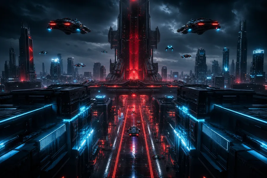 Flying Cars Above Neon Downtown Cyberpunk Wallpaper  13 4K
