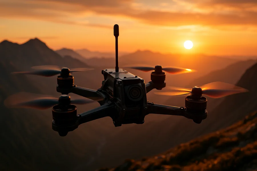 Fpv Drone Flying Above Mountains At Sunset Drone Wallpaper  1 4K