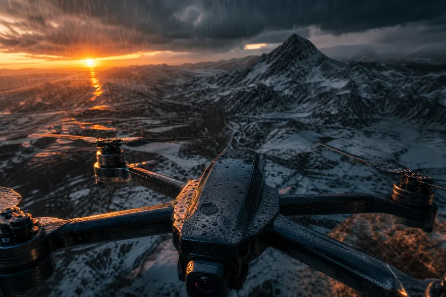 Fpv Drone In Snowy Mountains Drone Wallpaper  6 4K