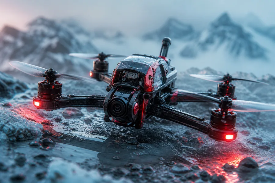Fpv Drone In Snowy Mountains Drone Wallpaper  6 4K