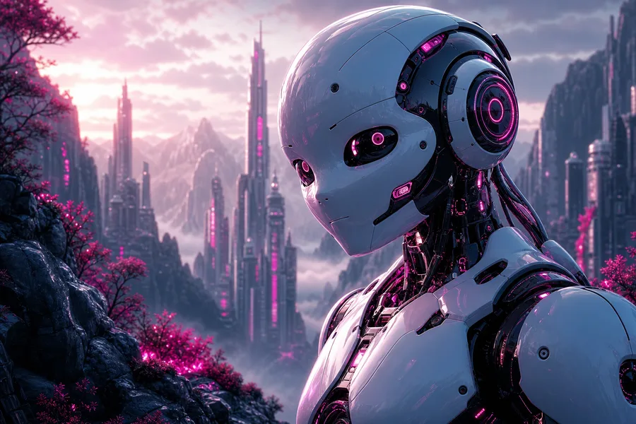 Friendly Humanoid Robot In Futuristic City Robots Wallpaper  1 4K