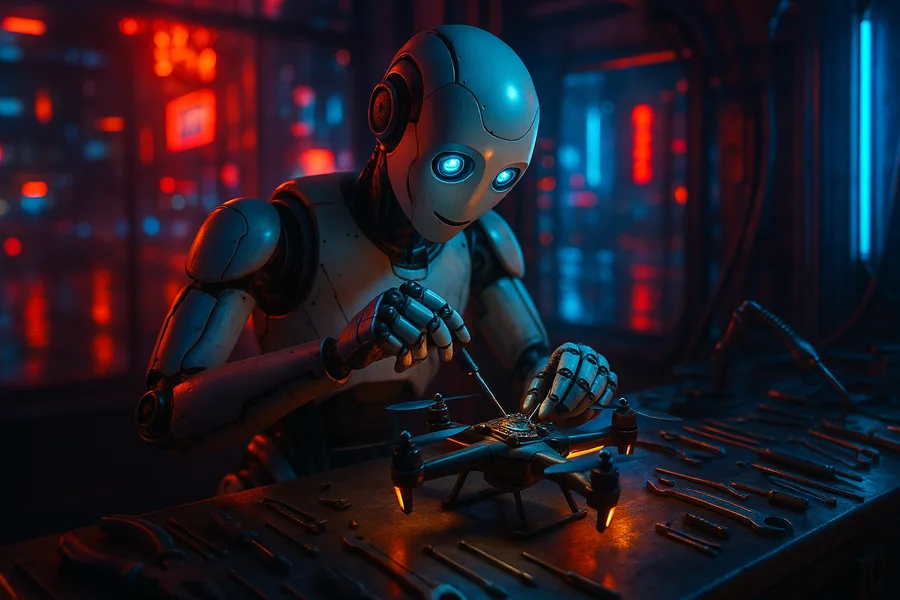 Friendly Humanoid Robot In Futuristic City Robots Wallpaper  1 4K