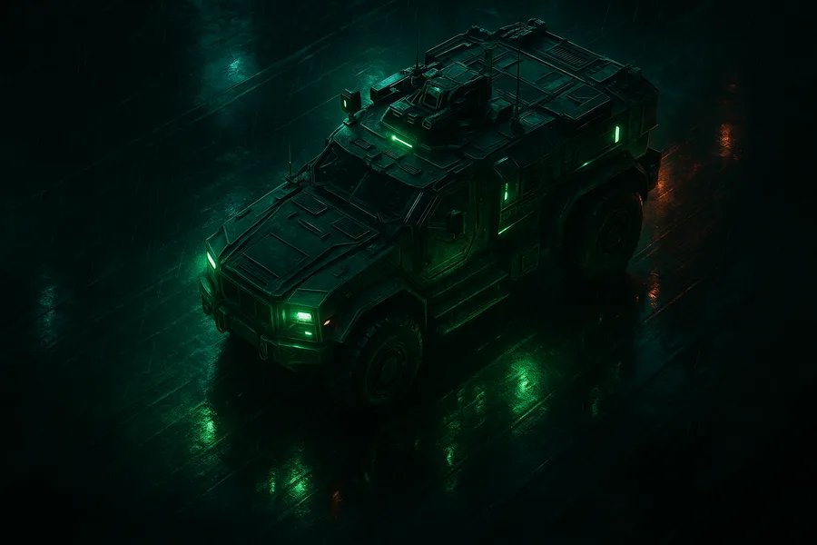 Futuristic Armored Vehicle In Desert Military Wallpaper  17 4K