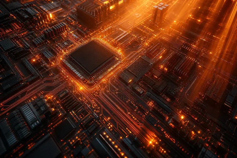 Futuristic Circuit Board Macro Shot Electronics Wallpaper  1 4K