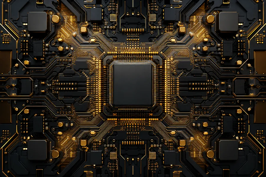 Futuristic Circuit Board Macro Shot Electronics Wallpaper  1 4K
