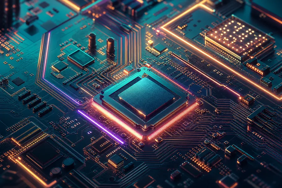 Futuristic Circuit Board Macro Shot Electronics Wallpaper  1 4K