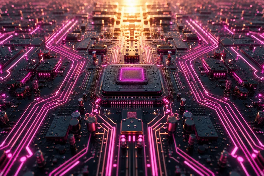 Futuristic Circuit Board Macro Shot Electronics Wallpaper  1 4K