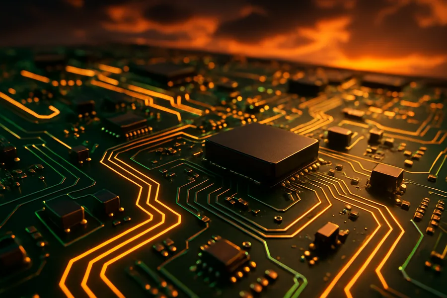 Futuristic Circuit Board Macro Shot Electronics Wallpaper  1 4K